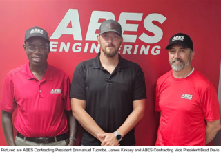 Pictured are ABES Contracting President Emmanuel Tuombe, James Kirksey and ABES Contracting Vice President Brad Davis